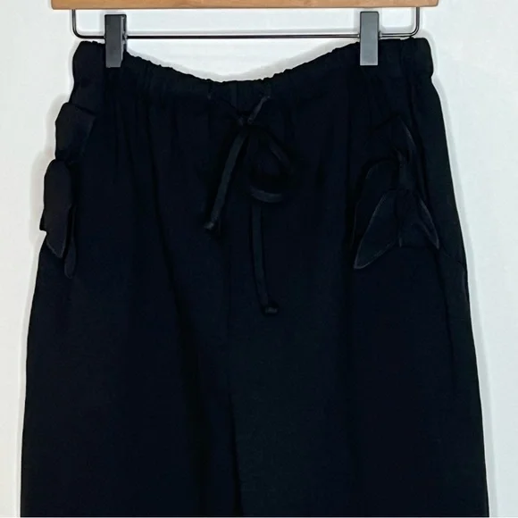 SIMONE Rocha Black Bow Jogger Lounge Pants Size Large - Picture 7 of 14